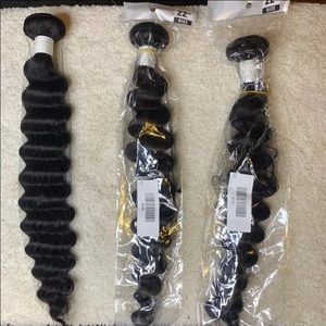 3x 22inch Deep Wave Natural Black Remy Quality Human Hair Bundles